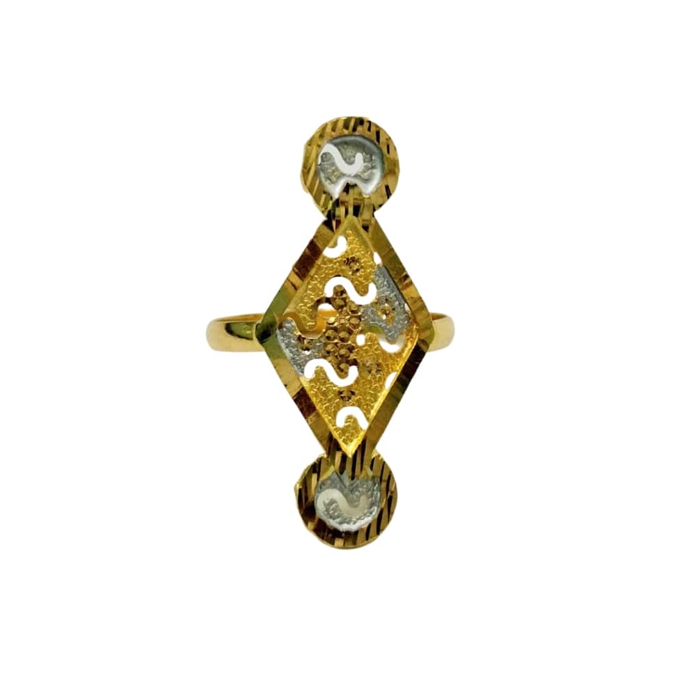 22k Gold Attractive Floral Women Ring LR2404