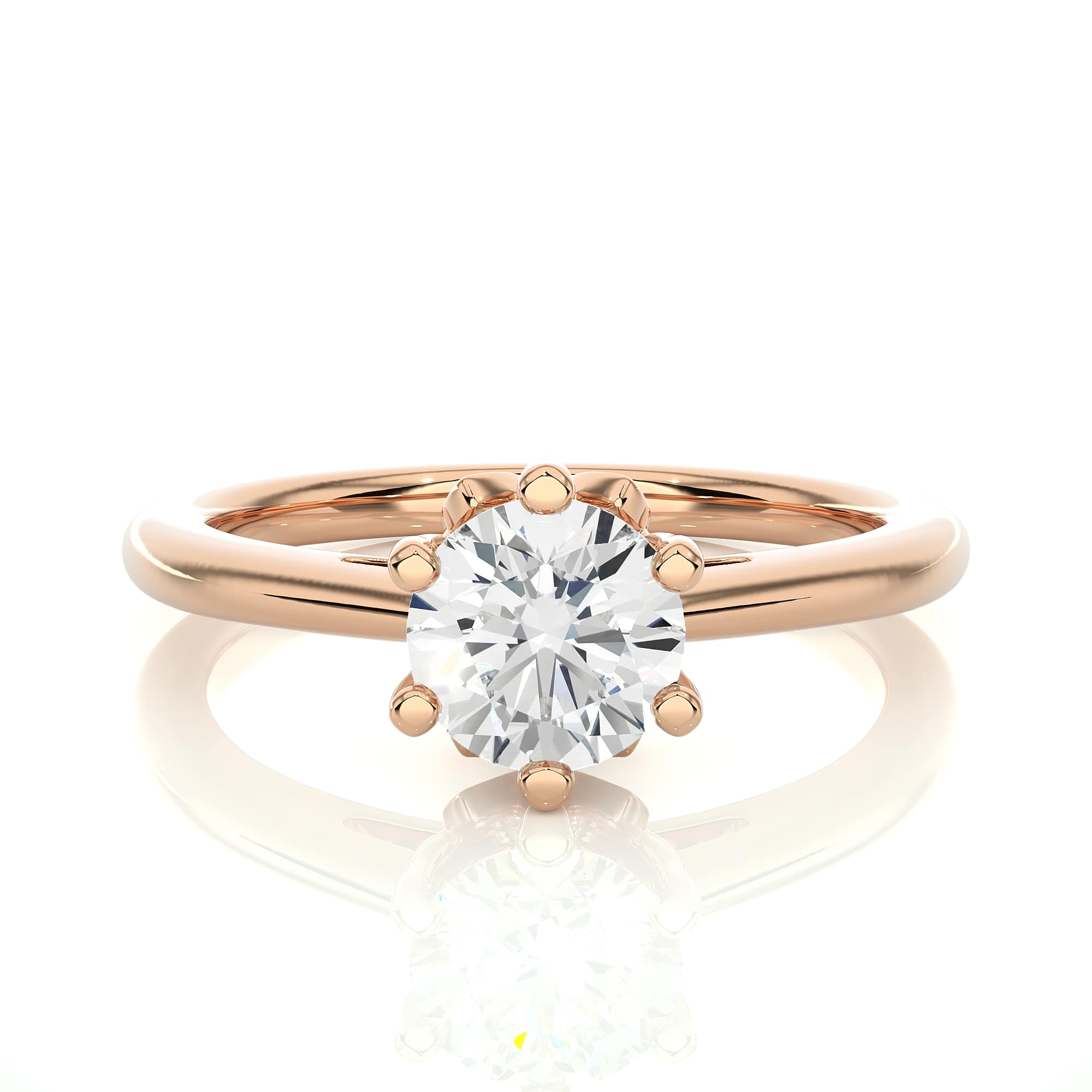Solitaire Diamond Ring in Rose Gold