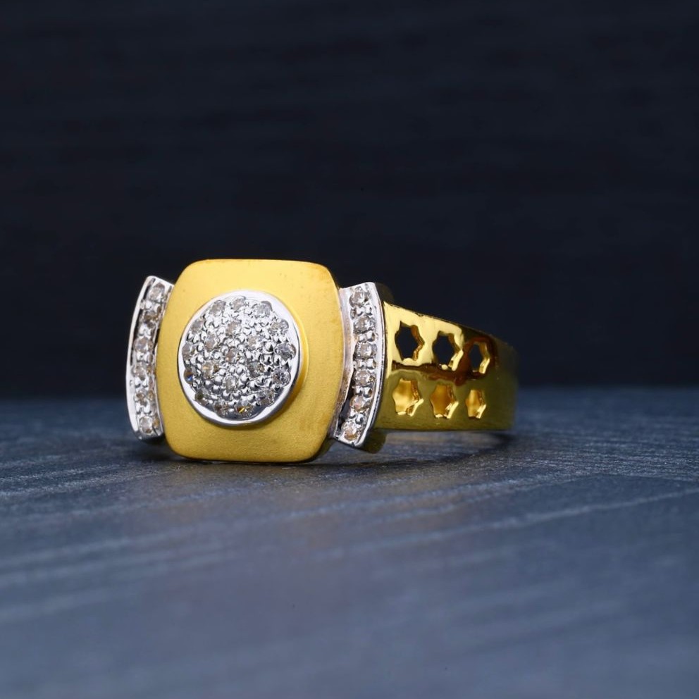 916 Gold Round Design Ring For Men