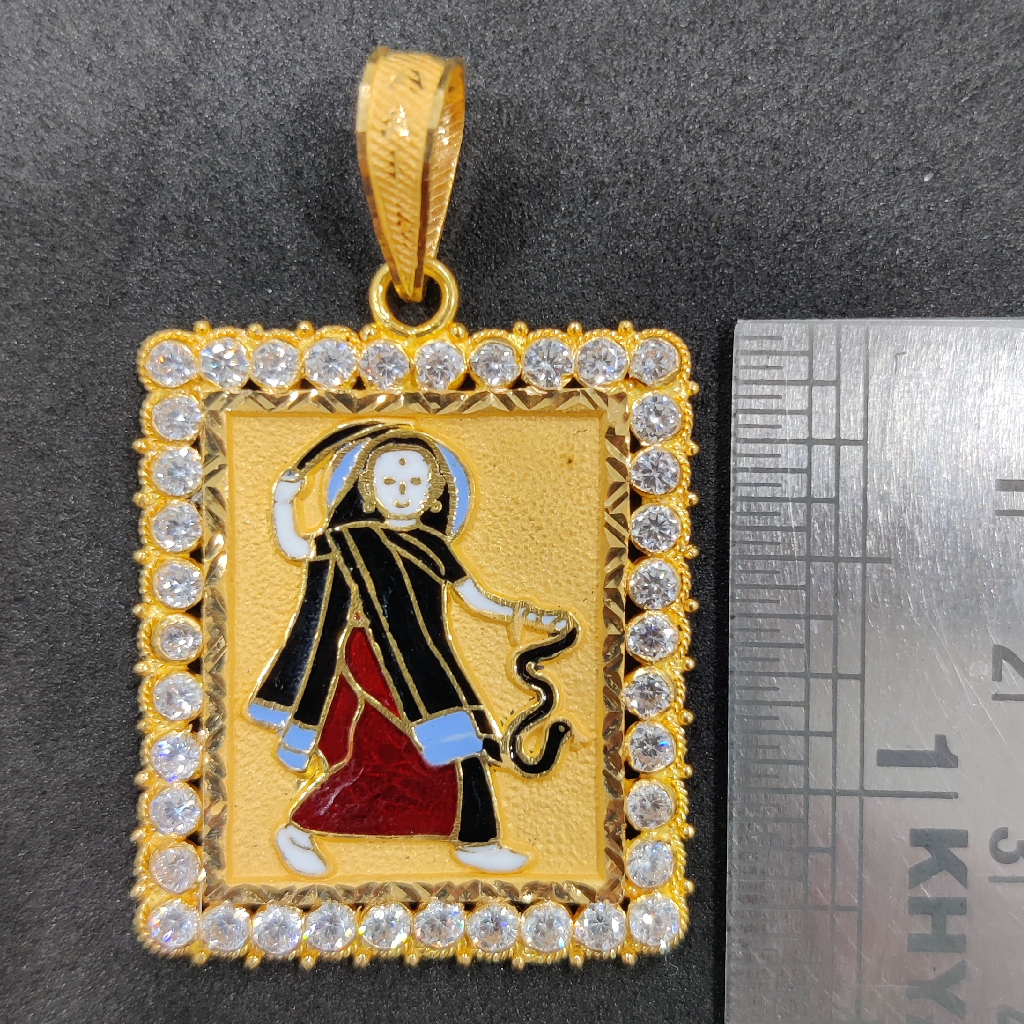 916 Gold Fancy Gent's Mogal Maa Minakari Pendant