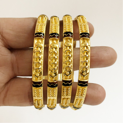 18 kt yellow gold traditional handmade slip-on bracelet bangles 44 gm