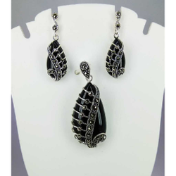Exclusive marcasite 92.5 silver Pendant Set MG-P011