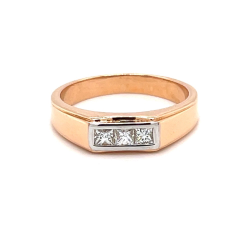 Band Ring in Princess Cut Diamond with Channel Setting