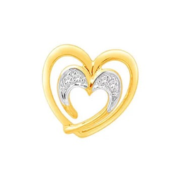 18k gold real diamond heart shape earring mga - rde0011