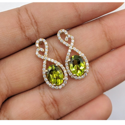 1.44 ct g-h/vs diamonds women drop earrings, 14kt yellow gold