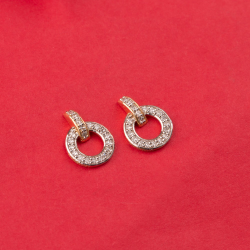 Round dazzling 18ct diamond earrings