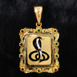916 Gold Fancy Goga Maharaj Minakari Pendant