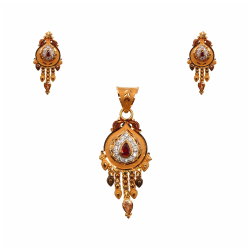 Calcutti CZ 22k Gold Pendant Set