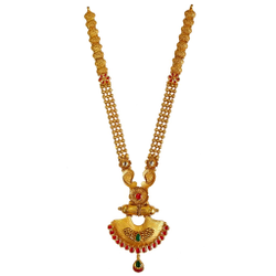 22K Gold Antique Designer Necklace Set MGA - GLS0102