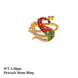 Peacock Stone And Plain Rings by 