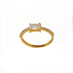 White Stone Diamond Ring In 18K Gold MGA - LRG1510