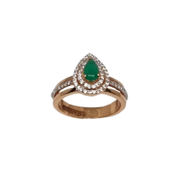 18K Rose Gold Green Diamond Designer Ring MGA - LRG1291