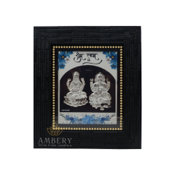 Lakshami Ganesha Silver Leaf Frame