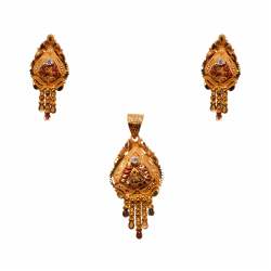 Calcutti Fancy 22k Gold Pendant Set