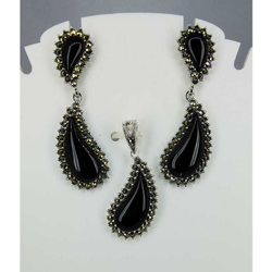 Exclusive marcasite 92.5 silver Pendant Set MG-P010