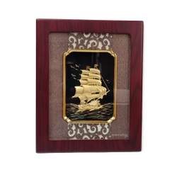 24kt gold Ship frame For Gift