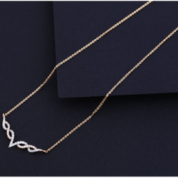 18 carat rose gold designer ladies necklace RH-LN634