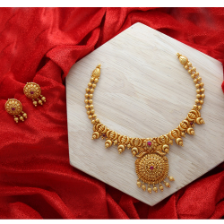 elegant temple jewellery necklace set
