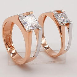 Rose Gold Rings CZ by Panna Jewellers