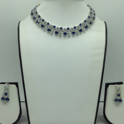 White,Blue CZ Necklace Set JNC0223