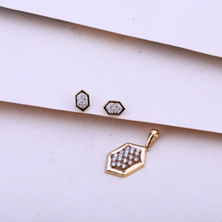 Rose gold pendalset cz 18ct by 