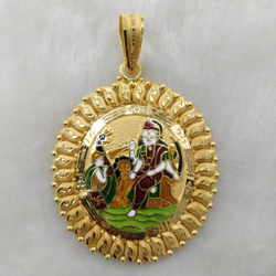 96 Gold Fancy Gent's Vahanvati Maa Minakari Pendant