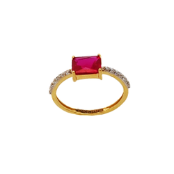 Pink Stone Diamond Ring In 18K Gold MGA - LRG1507