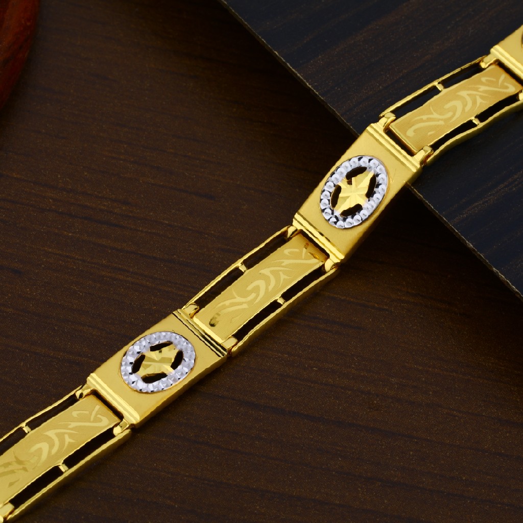 Mens Simple Fancy Plain Casting Gold Bracelet-MPB10
