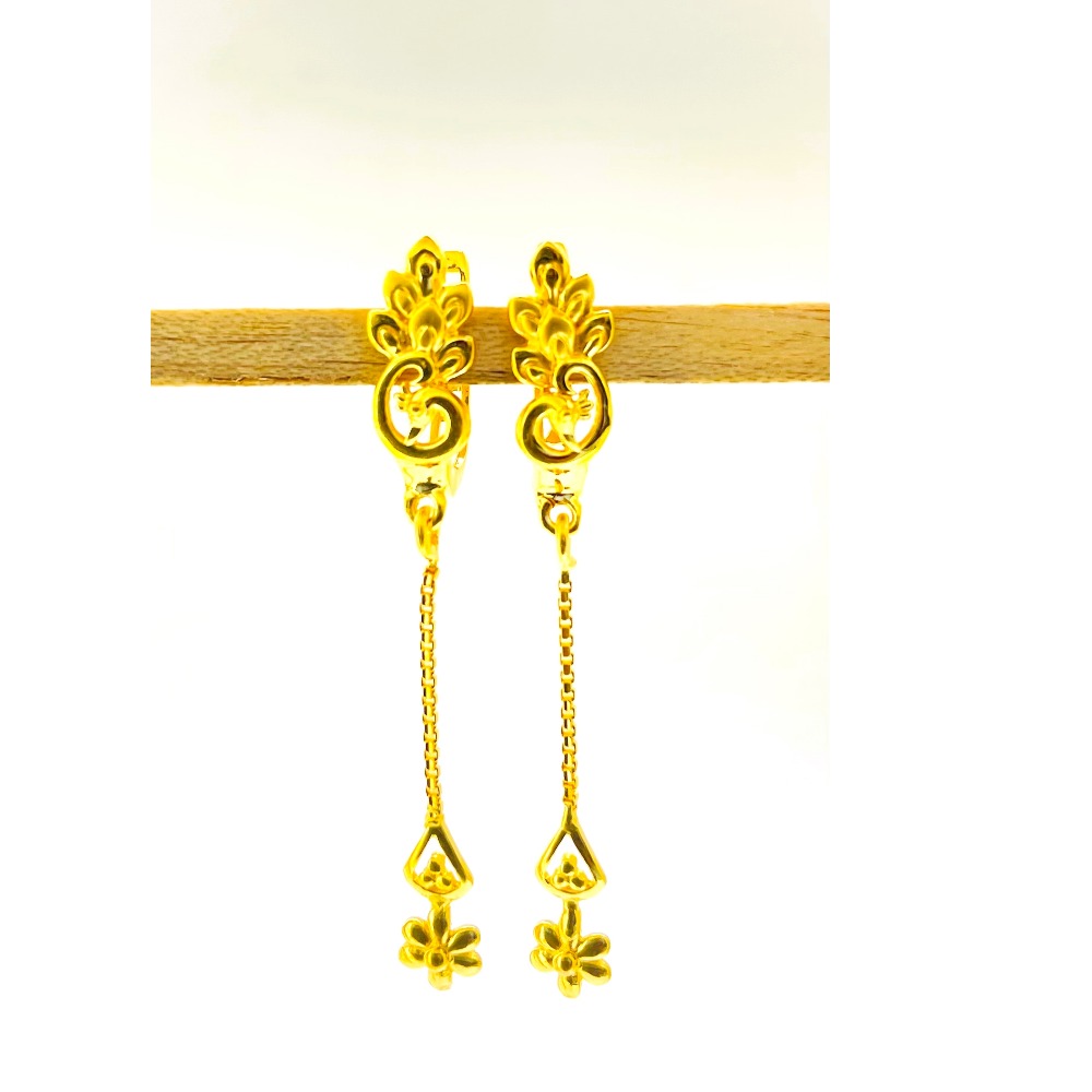 22k yellow gold entrust plain earrings