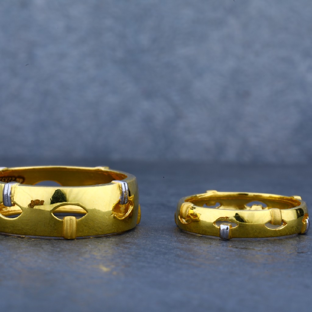 Designer 22ct Plain Gold Engagement Couple Band-CR06