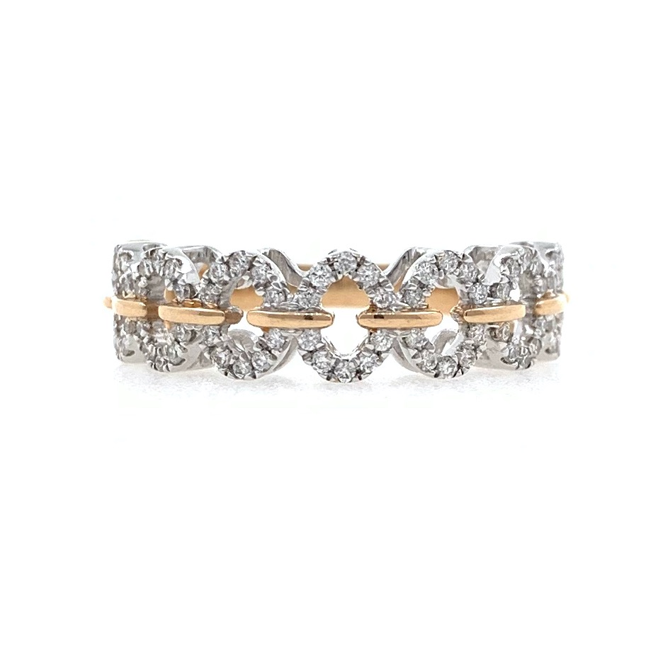 Buy quality 18kt / 750 rose gold fancy band diamond ladies ring 9lr227 ...
