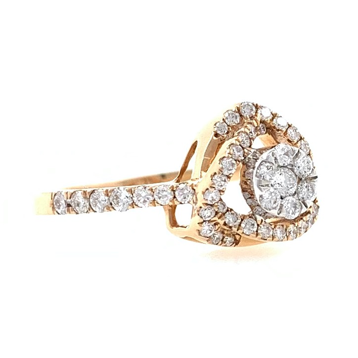 18kt / 750 rose gold solitaire look diamond ring for women 8lr239
