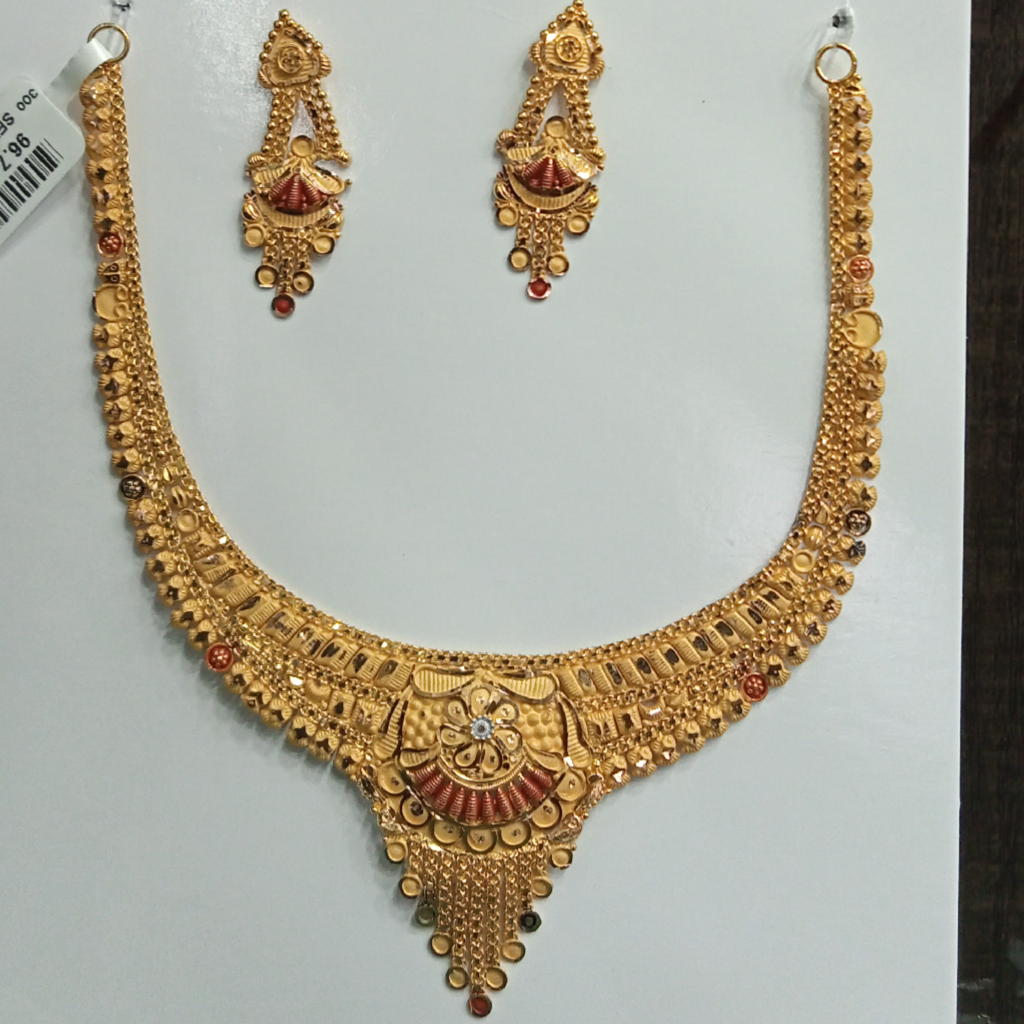 Buy quality 999 Gold Plated Fancy Short Necklace in Ahmedabad