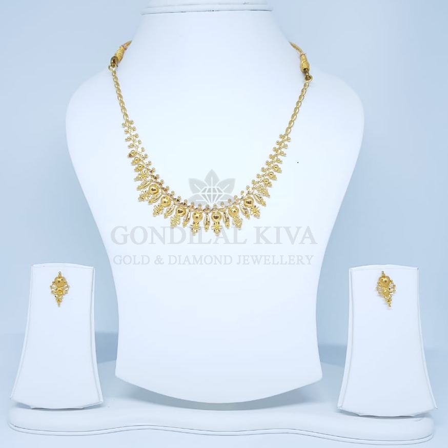 18kt gold necklace set gnl124 - gft369