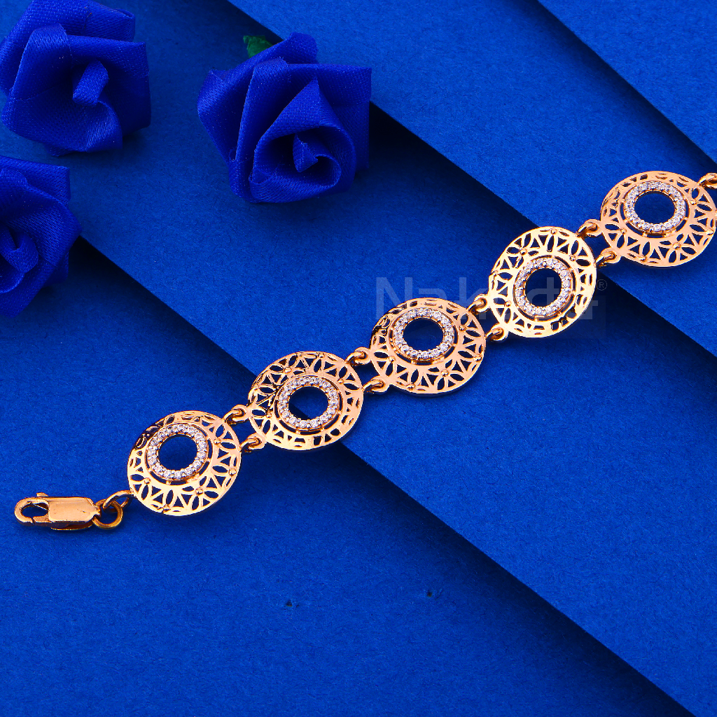 750 Rose Gold Women's Delicate CZ  Bracelet RLB115