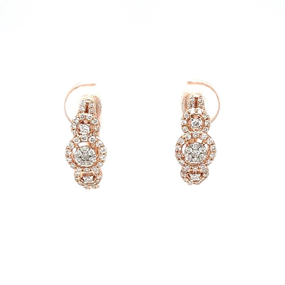 Buy quality Every Day Wear Diamond Hoops Earring in 18k Rose Gold in Pune