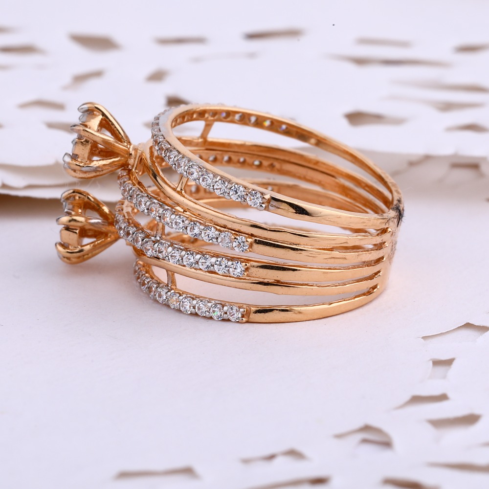 750 Rose Gold  exclusive CZ Ring RLR654