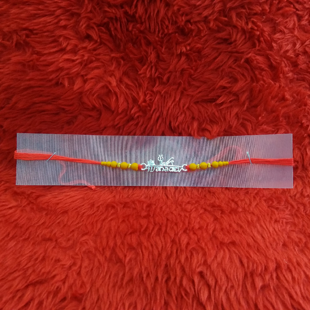 Silver Rakhi Bracelet Mahadev