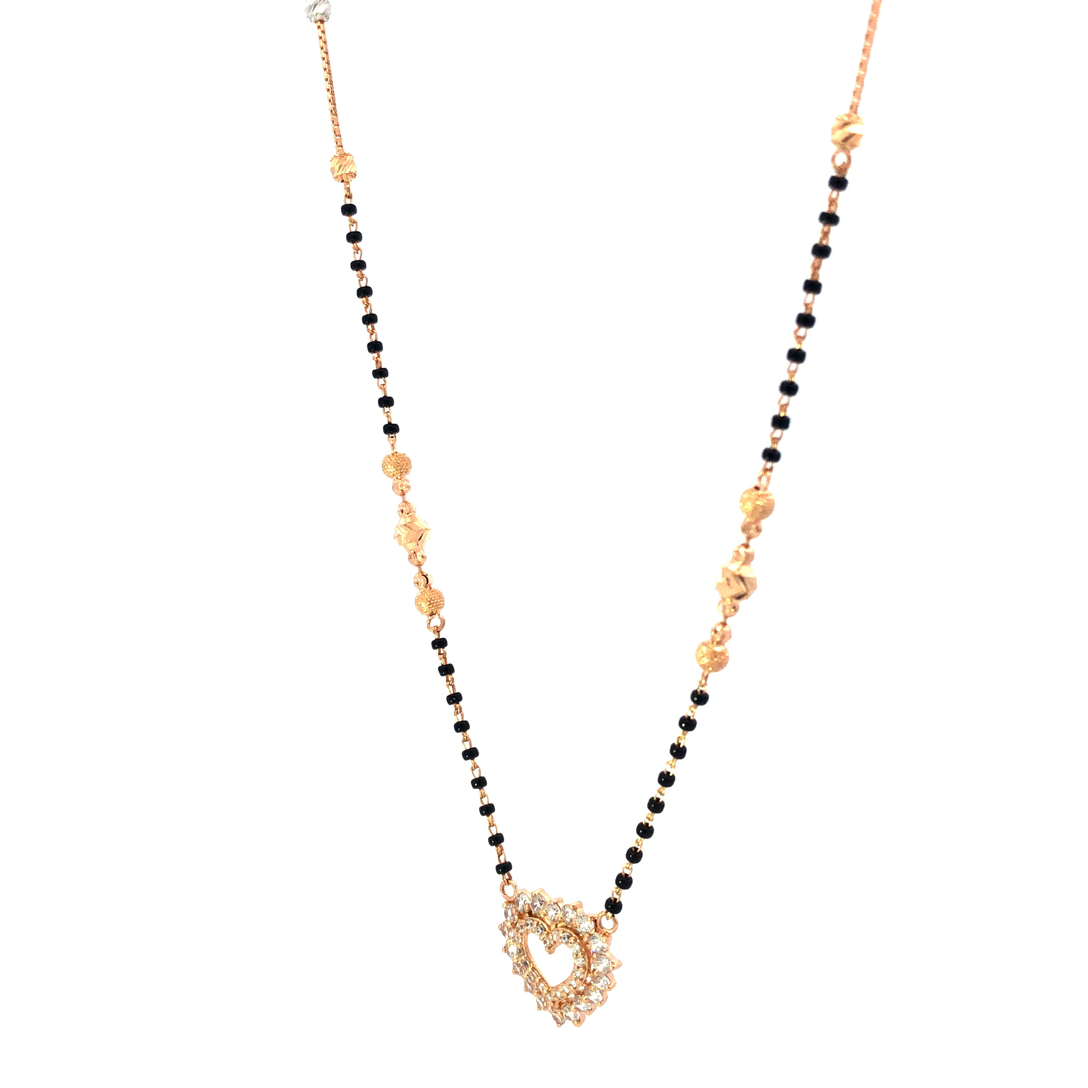 Heart pendant in 18k gold with diamonds, mini.