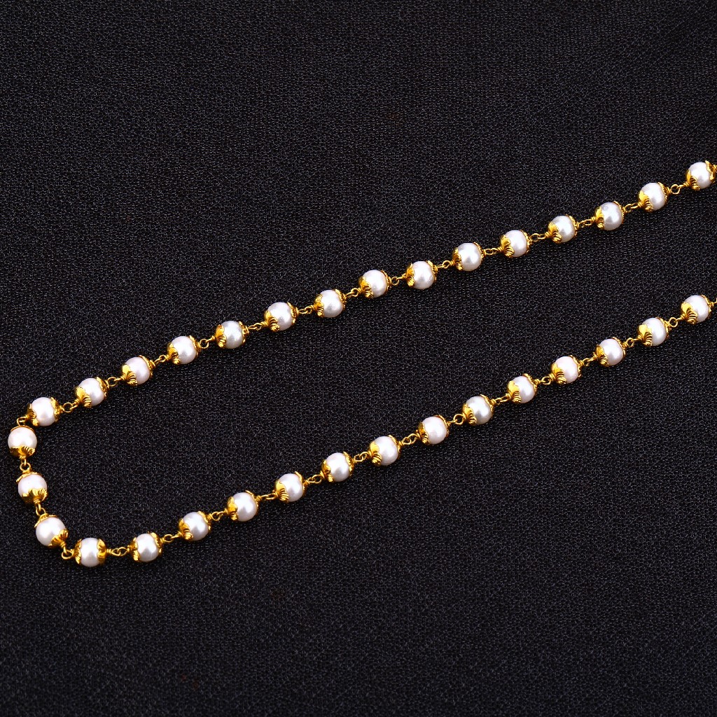 22kt Gold Designer  Antique Chain Mala AC155