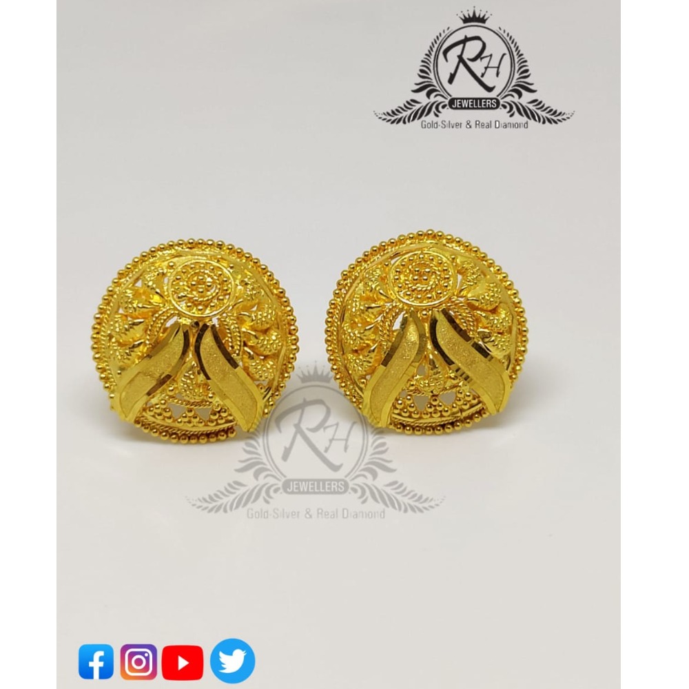 22 carat gold round earring RH-ER1101
