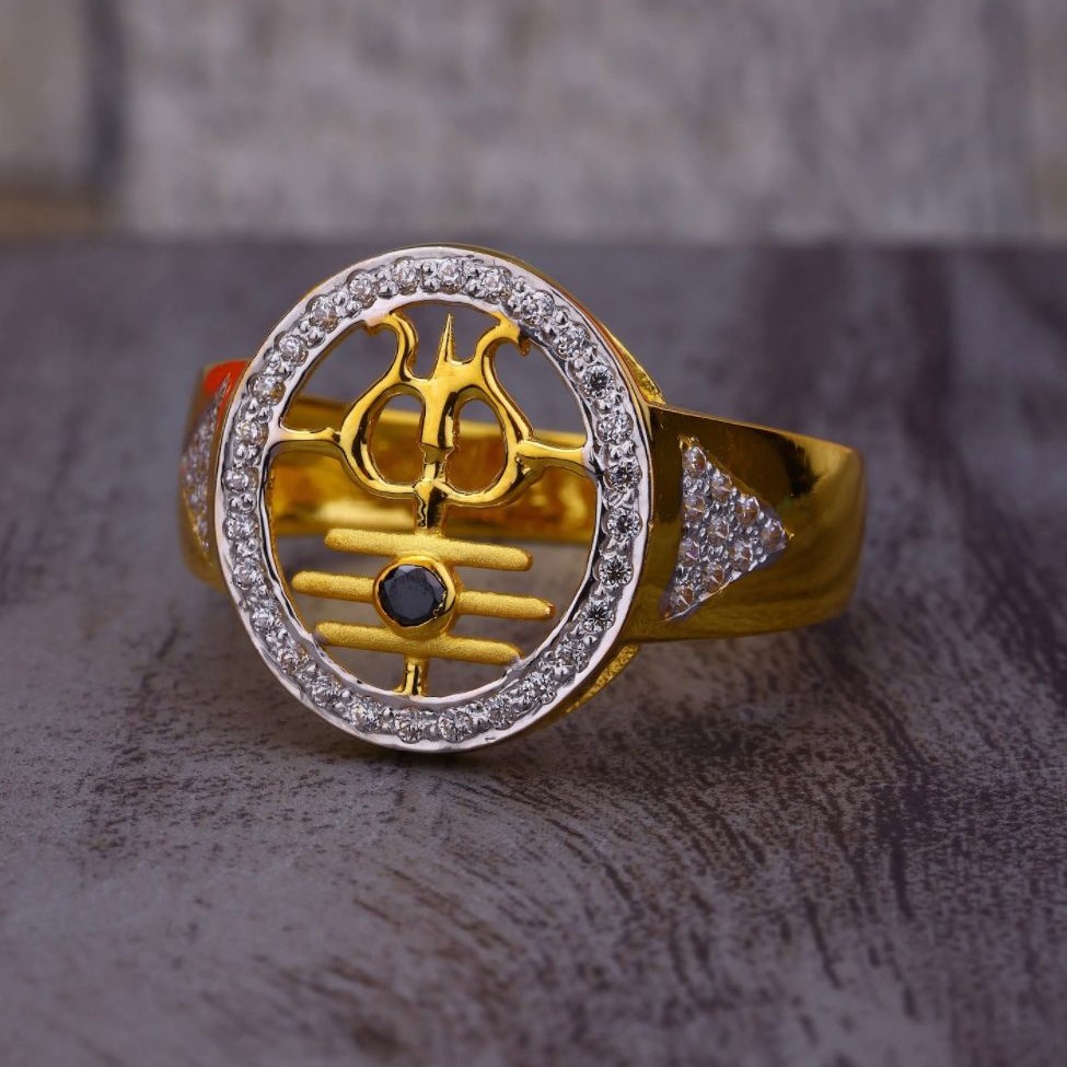 916 Gold CZ Mahakal Ring