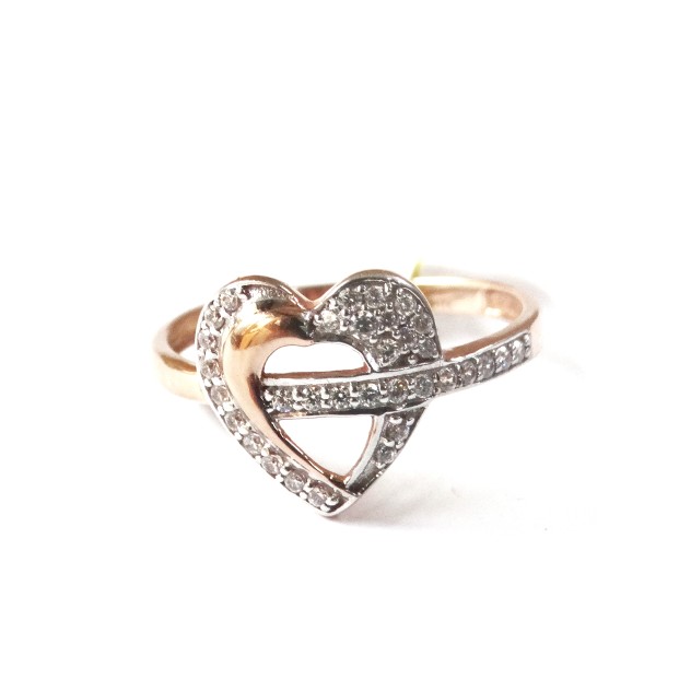 18k rose gold heart shape ring mga - rgr0012