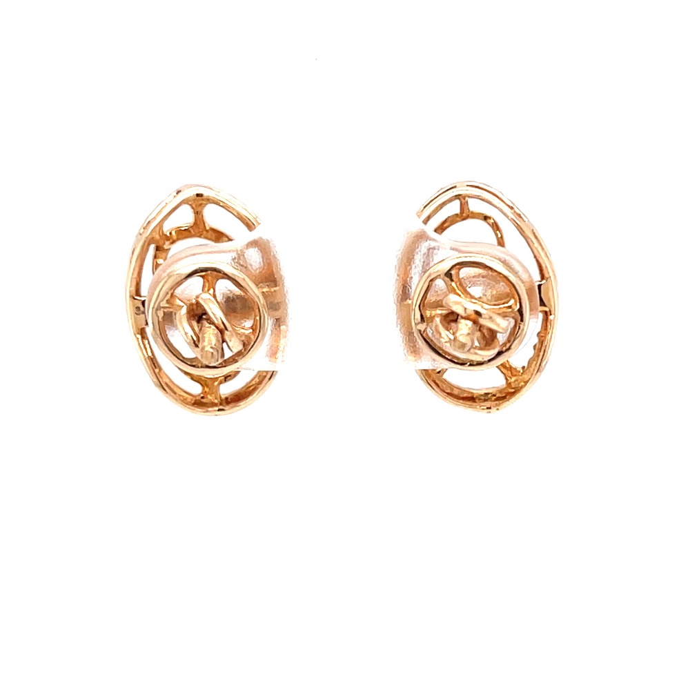 Circular diamond earrings with up & down oval boarder 9top101
