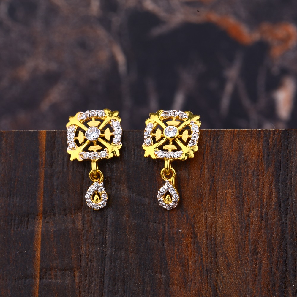 Ladies 916 Gold Fancy Diamond Earring -LFE230