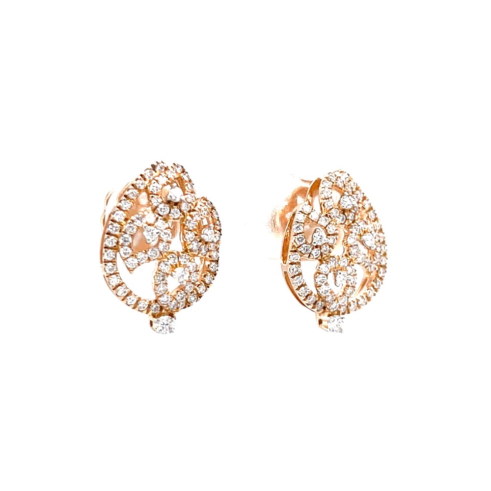 Petal shaped diamond studs in hallmark rose gold 0top230