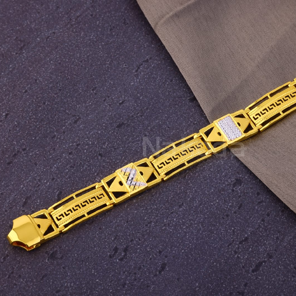 22KT Gold Mens Classic Plain Bracelet MPB317
