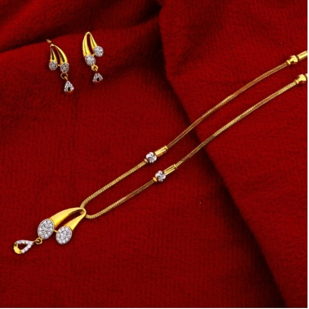 22 carat gold classical ladies chain necklace set RH-NS374