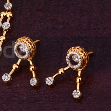 750 Rose Gold CZ Ladies Stylish Necklace Set RN391
