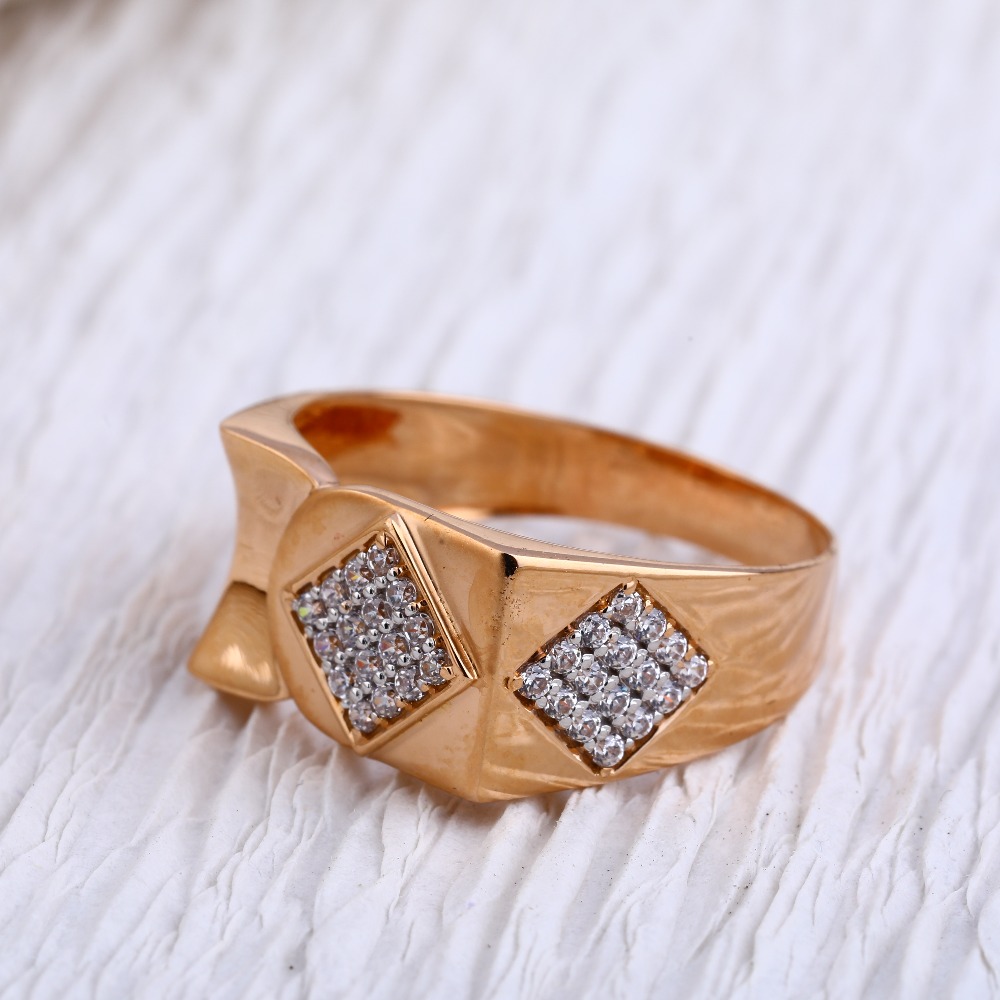 18KT Rose Gold CZ exclusive Mens Ring RMR95